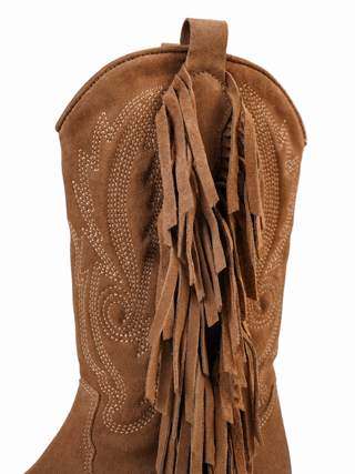 Jane Suede Brown High Fringe