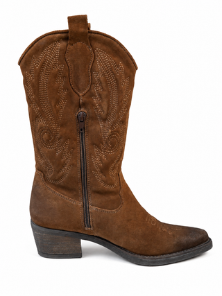Jane Suede Brown High Fringe